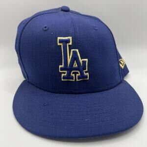 los angeles dodgers New Era 59fifty Fitted Hat 7 1/2 Blue And Gold